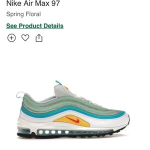 Nike Air Max 97 Floral Teal White Yellow Red Black DQ7644-100 Mens